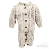 RM16-C: Cream Long Sleeve Knitted Romper (0-12 Months)